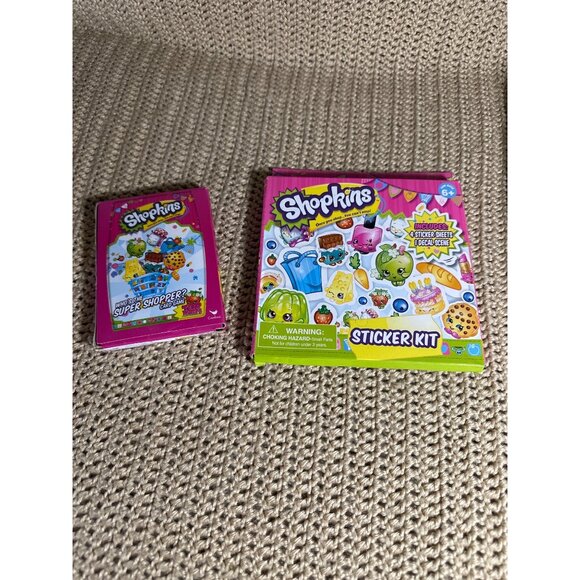 Shopkins Other - Shopkins Super Shopper Card Game & Sticker Kit Bundle For Kids